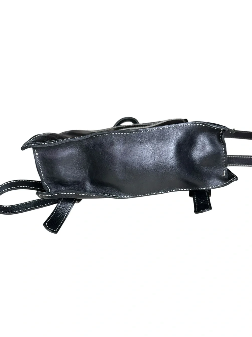 Black Leather Backpack Purse. Made in Brazil